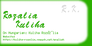 rozalia kuliha business card